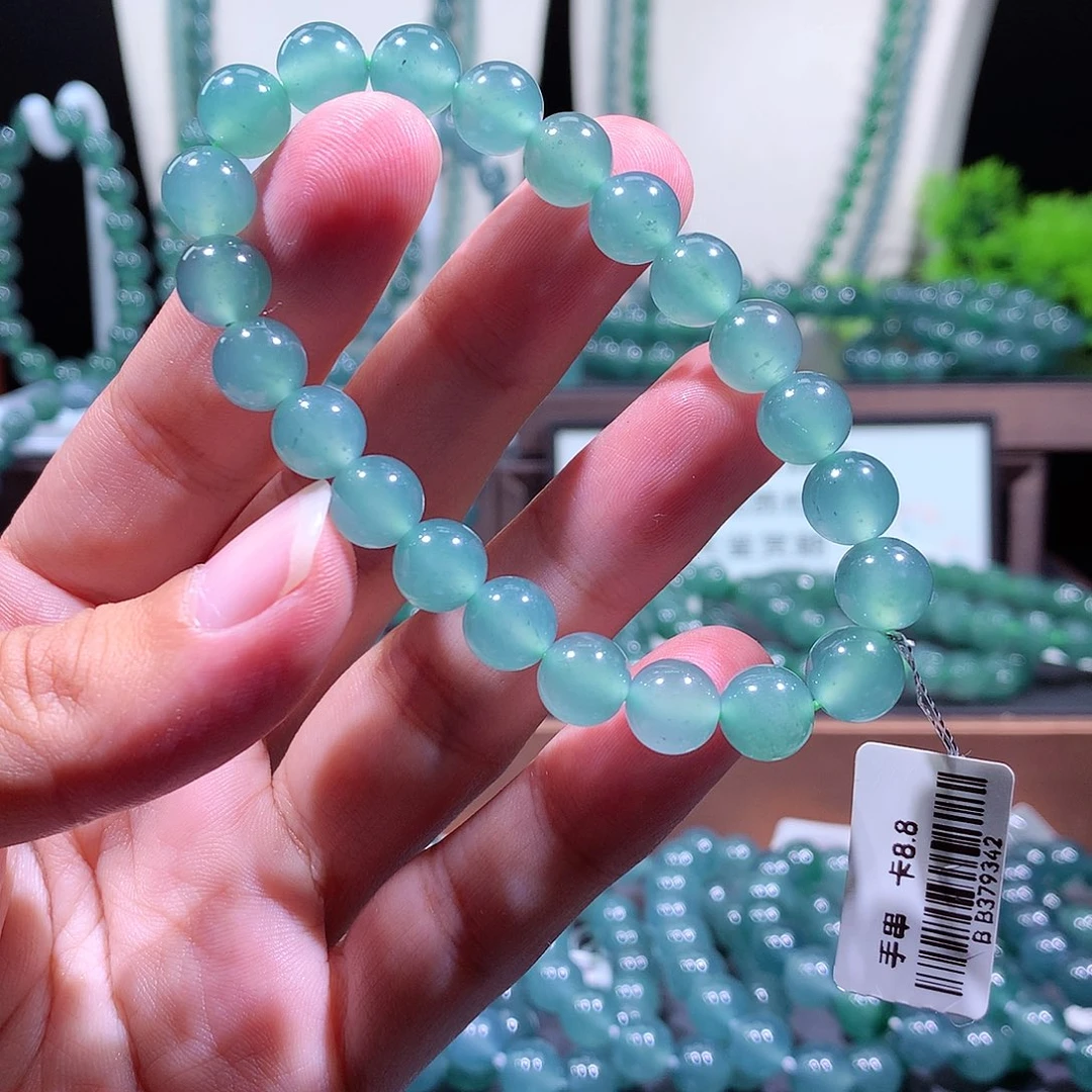 翡翠未镶嵌手链天然a货翡翠手串8.8