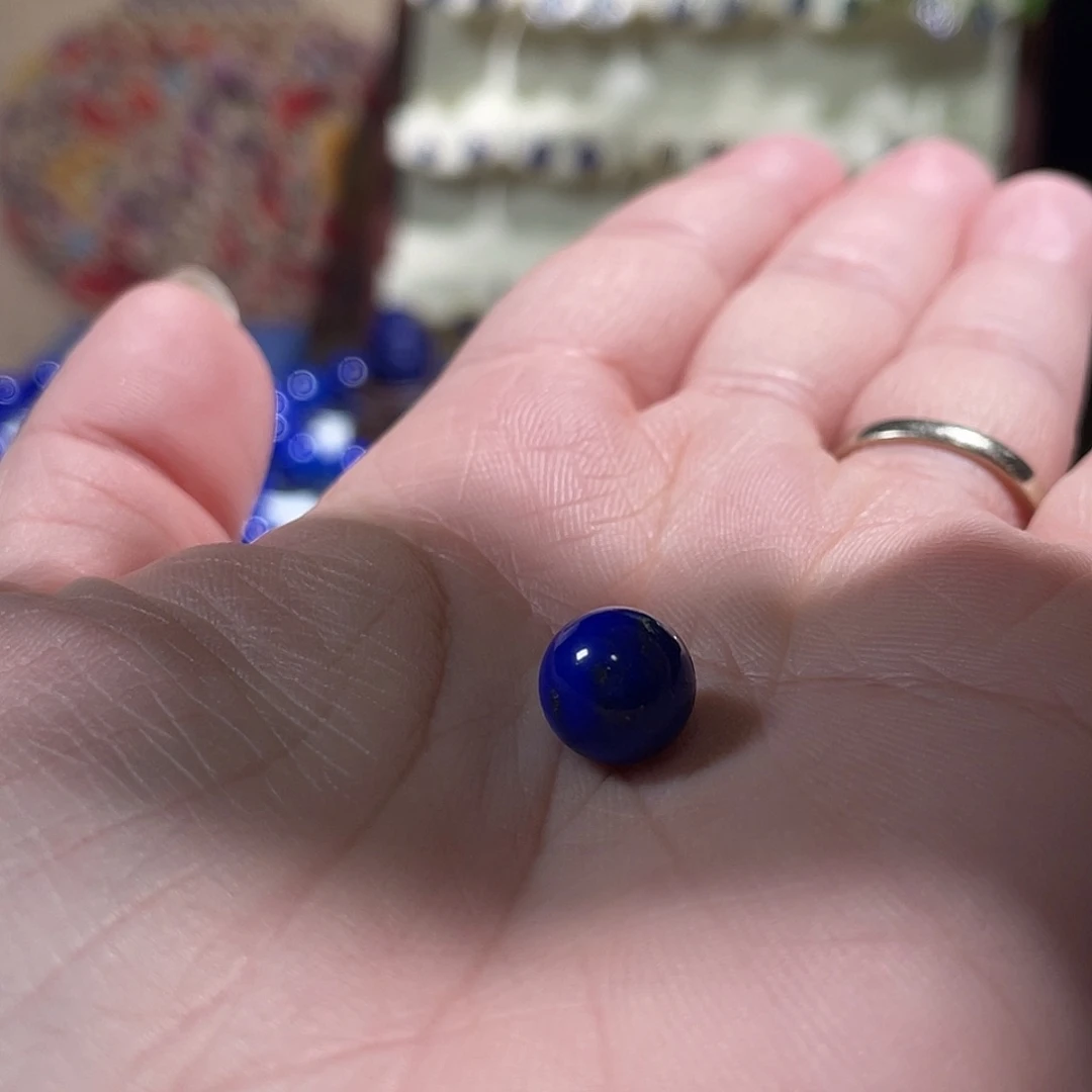 心***.青金石未镶嵌9mm9mm单珠