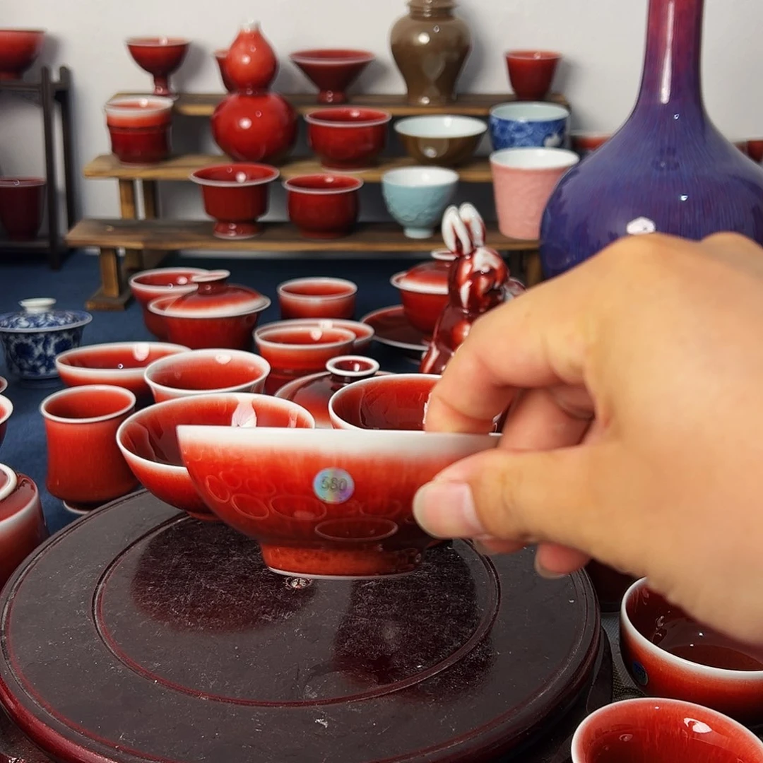 明***g景德镇陶瓷原矿郎红茶具