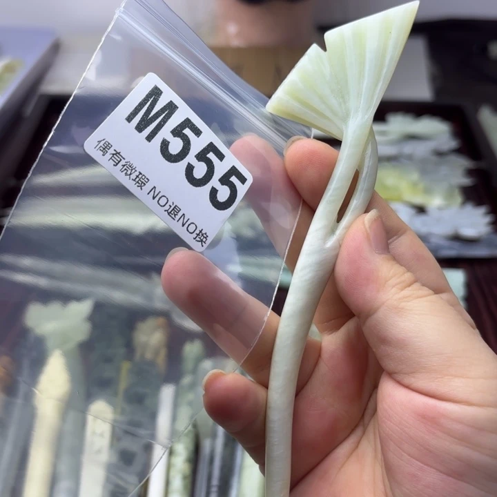 蛇纹石玉发饰合金姐****?