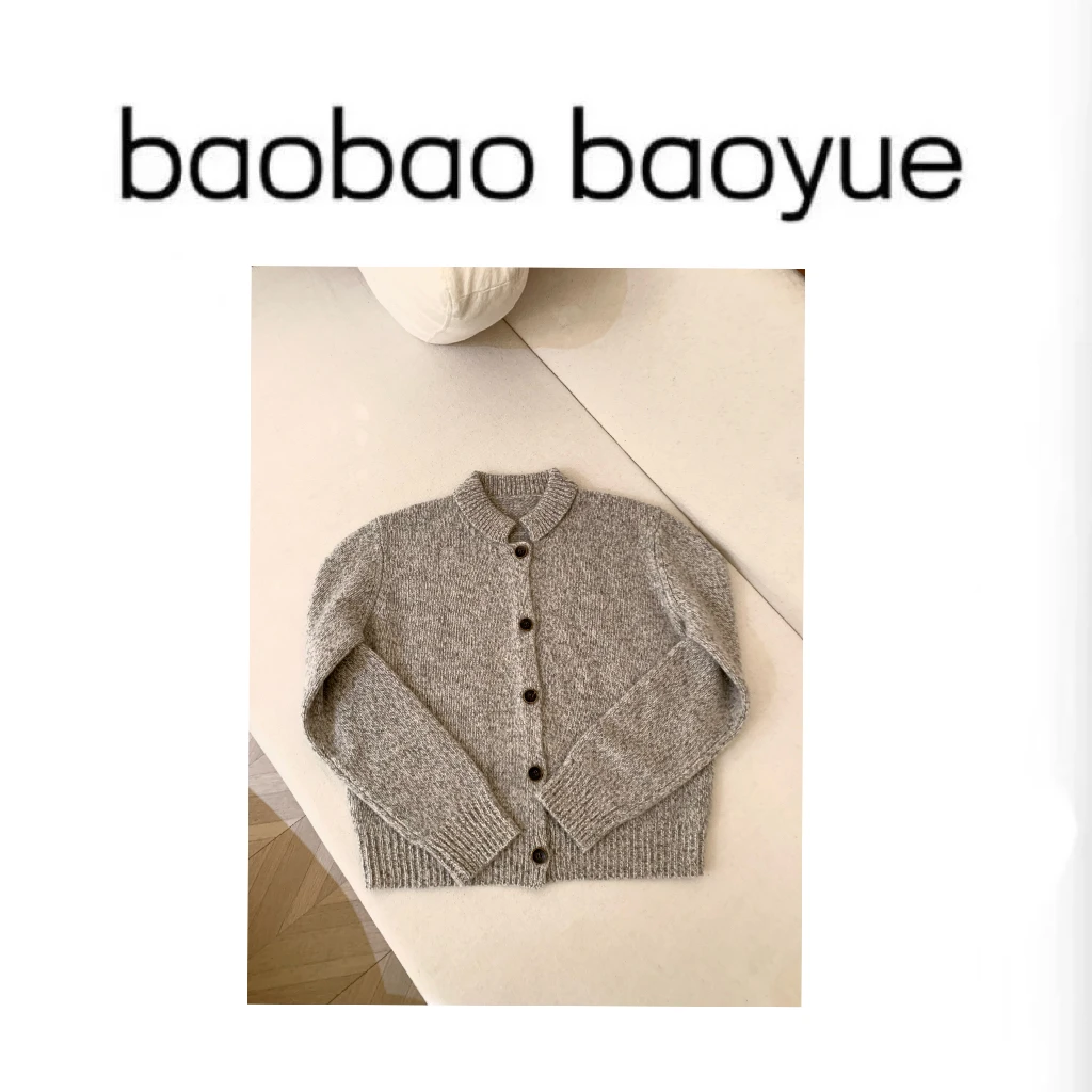 【baobao baoyue】羊毛花纱简约老钱风开衫80017