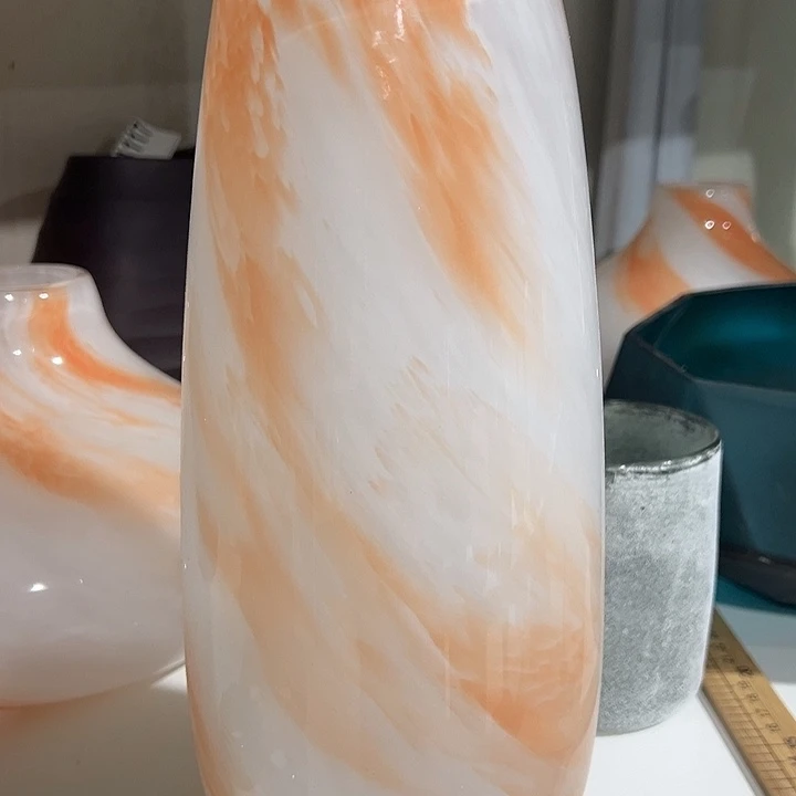 橘色花瓶花器高27口7