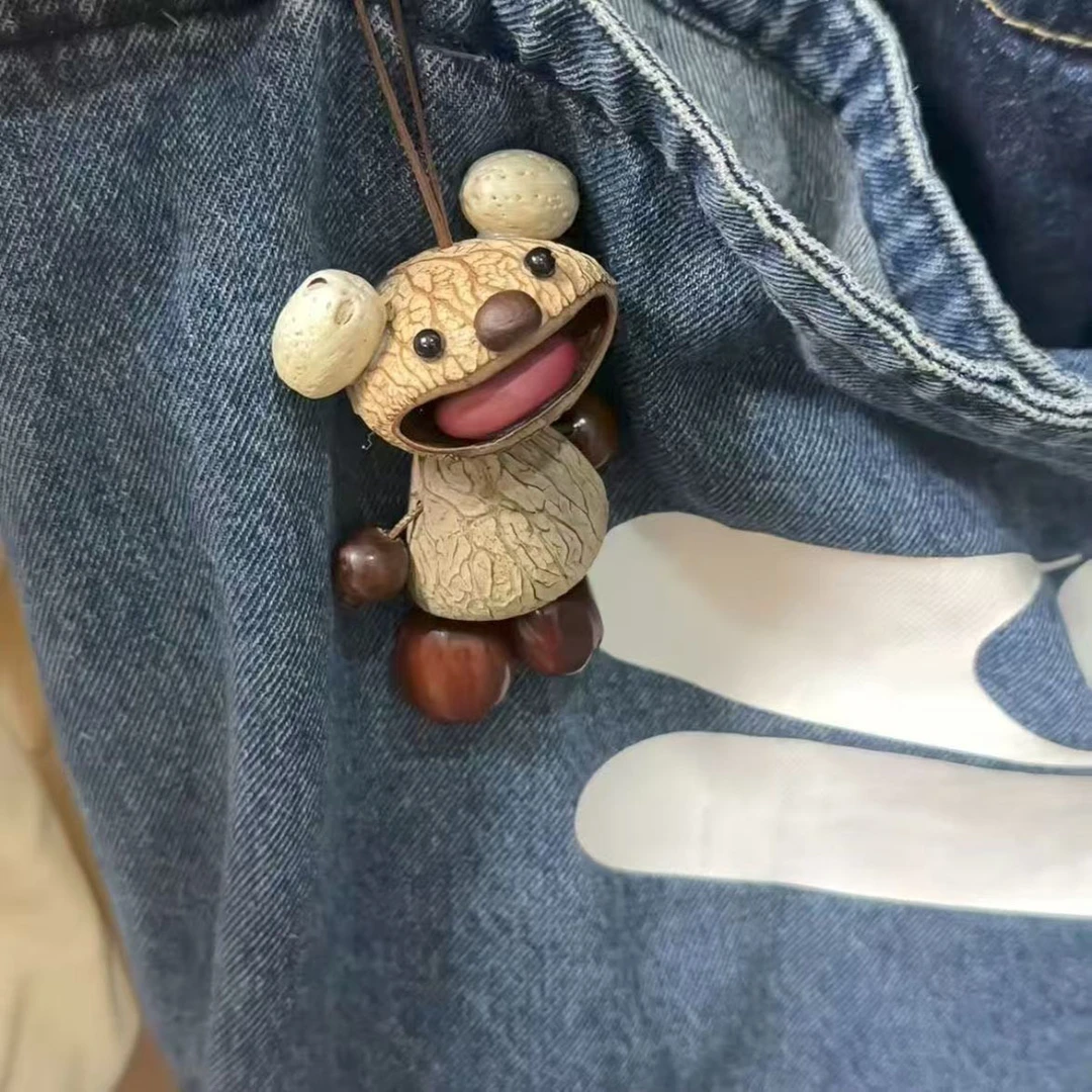 成品风铃丑萌娃娃静心治愈包挂件手工植物种子背包骑车挂饰