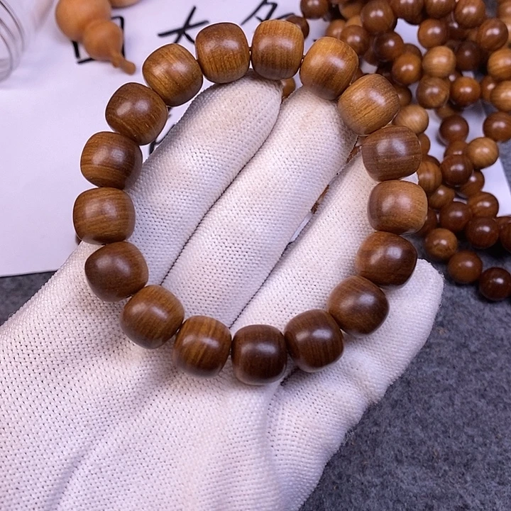 檀香木手串/手链老山檀香黑肉横纹供奉料12/13沉水