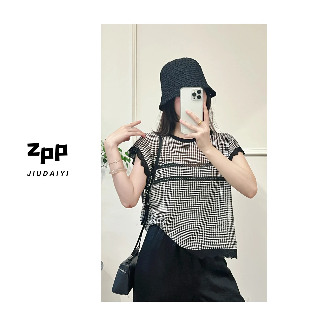 玖黛衣现货【格韵】新款夏季微透宽松显瘦针织XSP41079