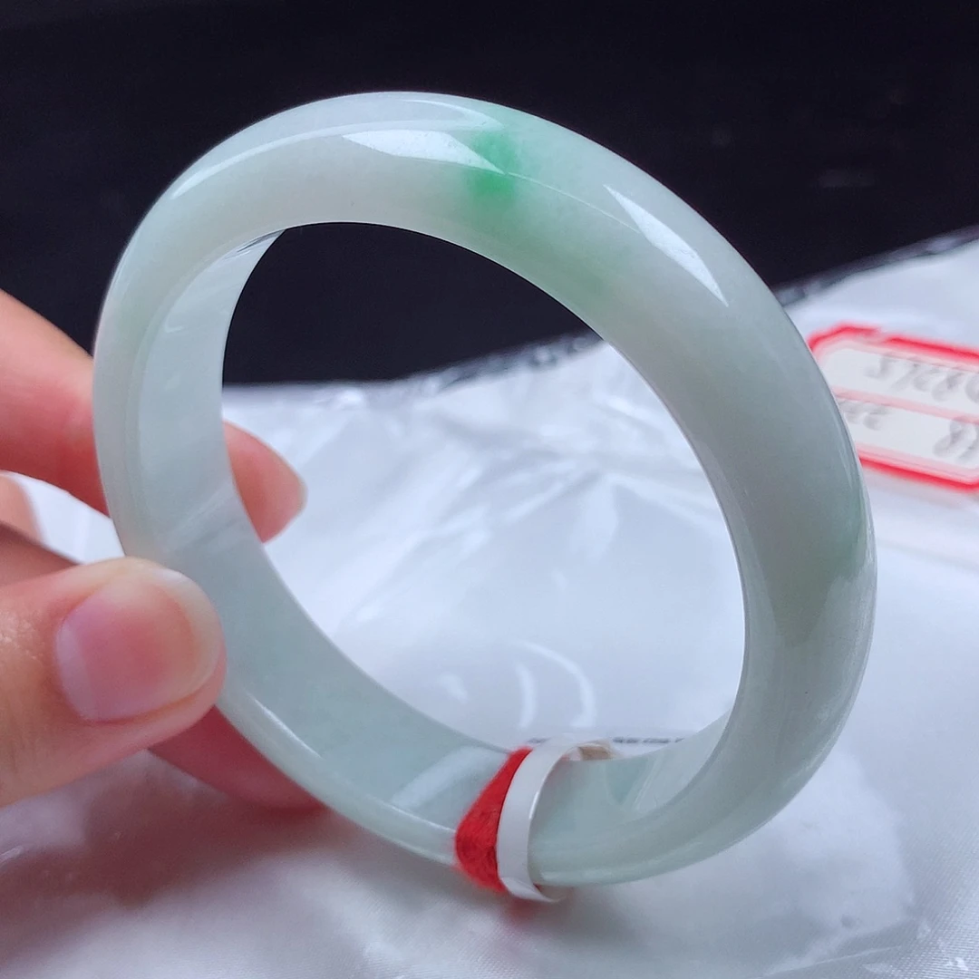 翡翠未镶嵌手镯58圈宽版d8265