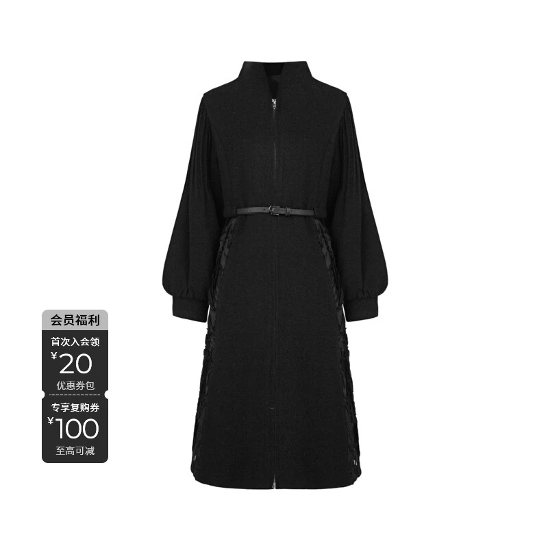 S·DEER圣迪奥轻奢高端黑色时尚气质休闲女装羽绒服外套S234Z2452