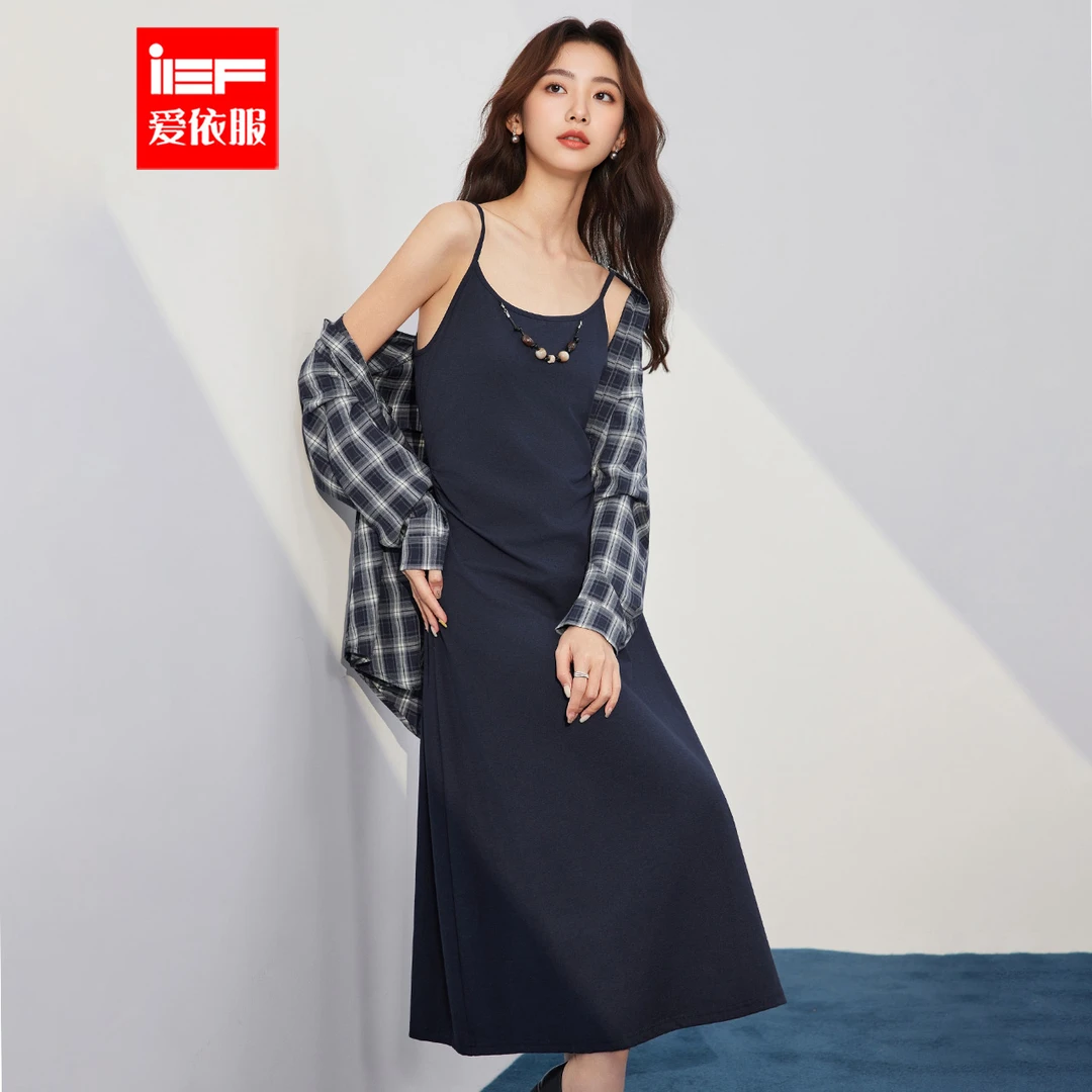 IEF/爱依服2025新款夏季梭织里外套裙衬衫+吊带裙