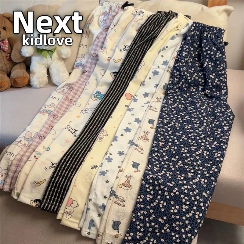 NEXT睡裤夏季女款长裤棉纱单件裤子可外穿遛弯裤宽松防蚊裤薄款家