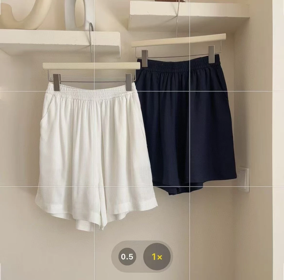 【AT亚麻】韩代亚麻松紧腰宽松柔软直筒清凉感透气a字阔腿五分裤