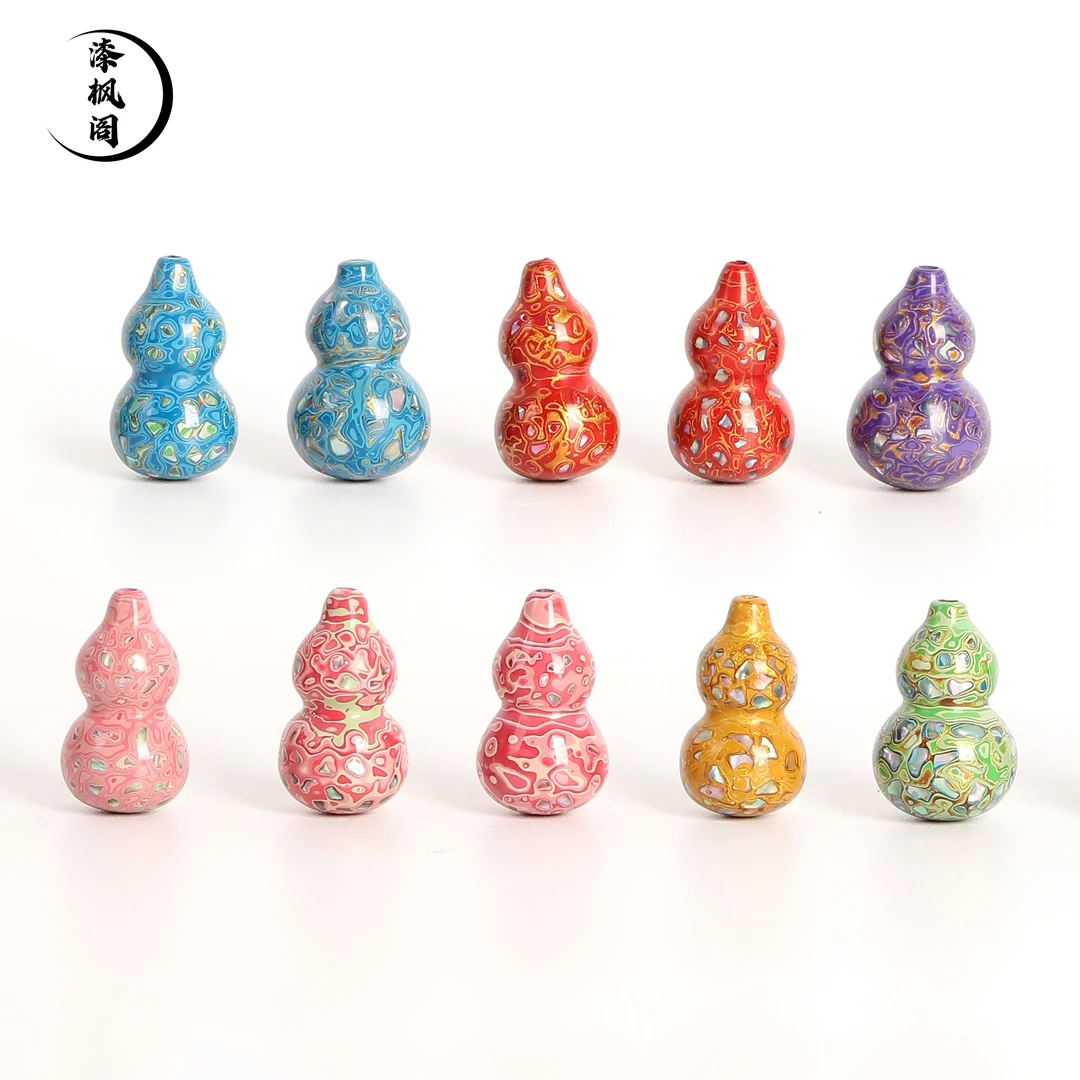 螺钿漆珠葫芦摆件挂件非遗漆器配件diy紫檀木手串手链礼物文玩