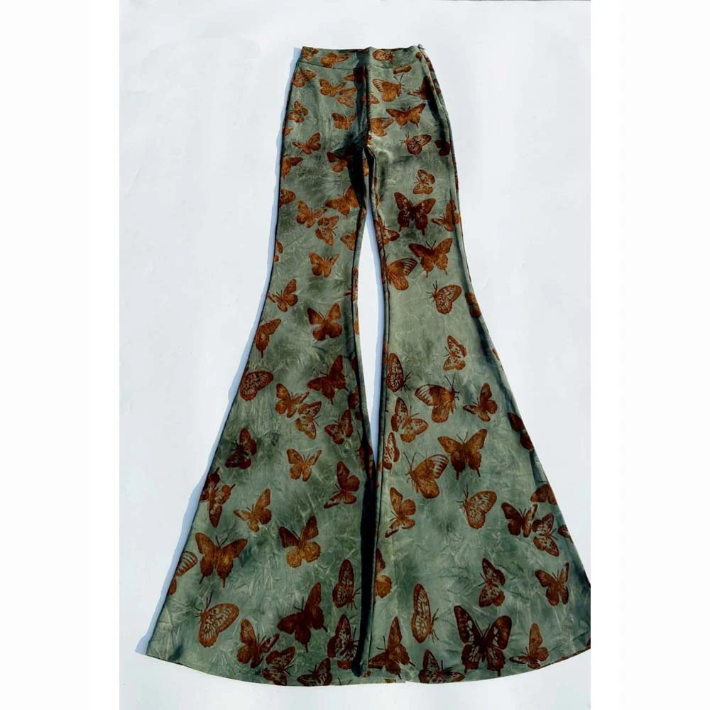 552【加绒大喇叭】蝴蝶金丝绒秋冬款三个长度