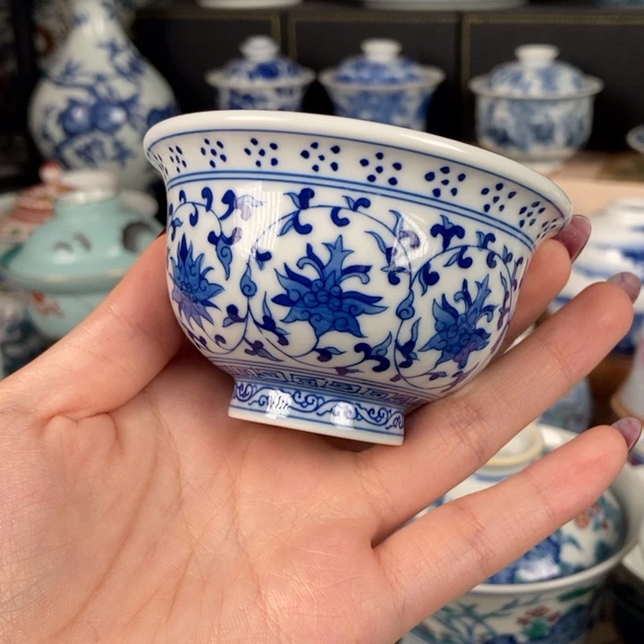 杯折葵非器缠枝莲小压手