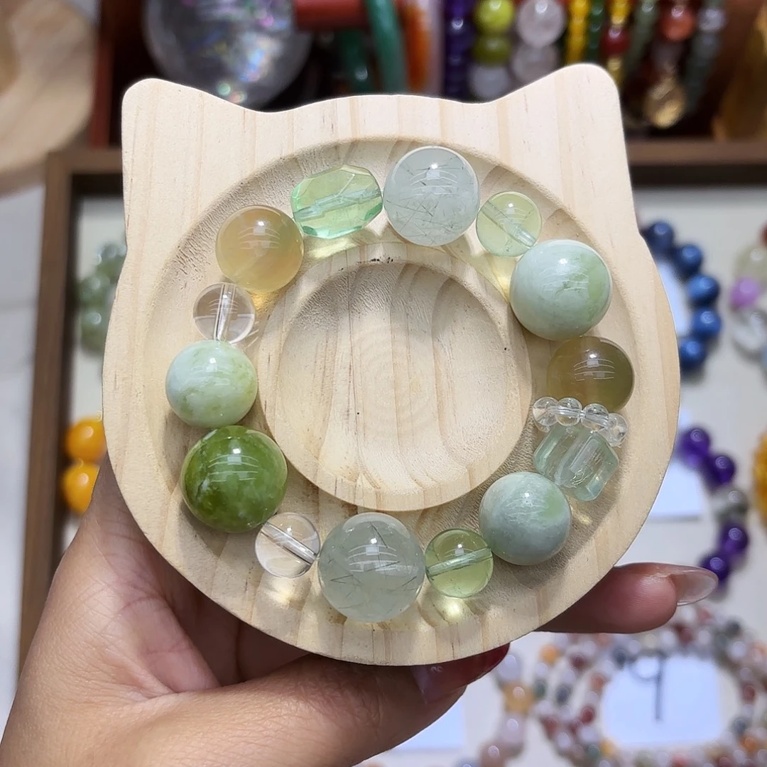 石英石绿色多宝手串