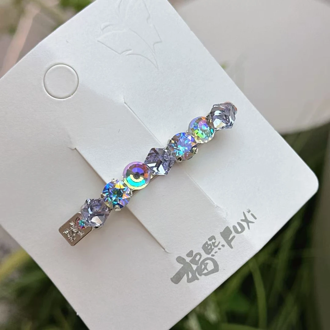 挽梦精品水晶小清新蓝色六公分扣夹2077