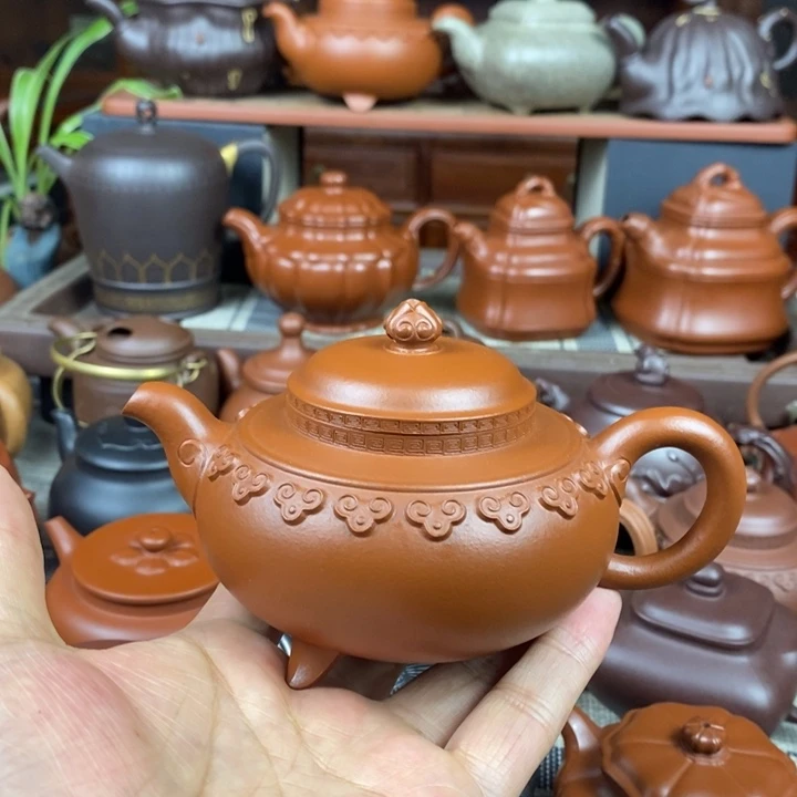 茶壶紫砂云肩如意200-230-300cc原矿赵庄朱泥特价