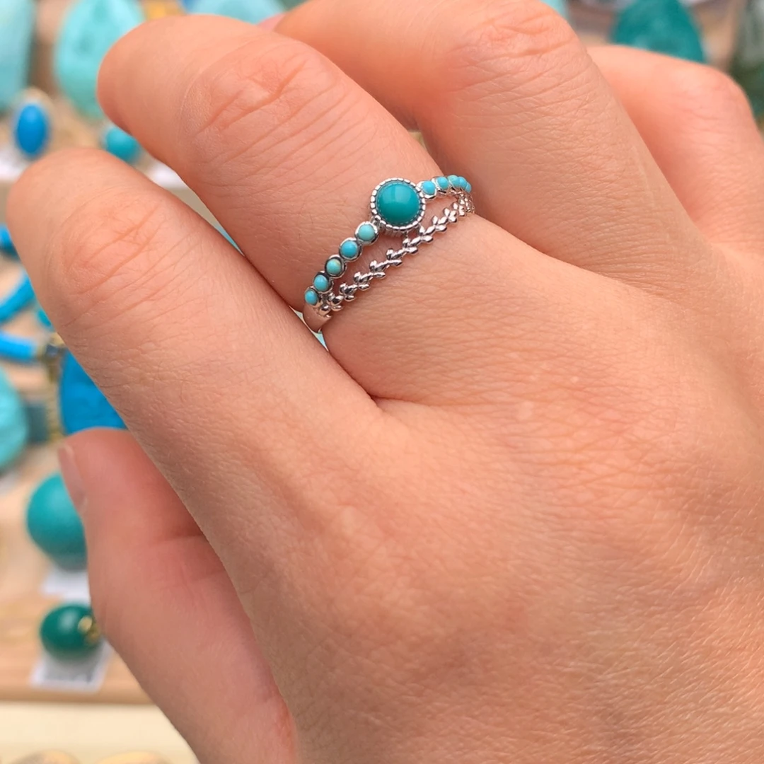 绿松石银S925镶嵌珠宝奇石