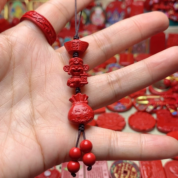 天然辰砂工艺品朱砂手机坠