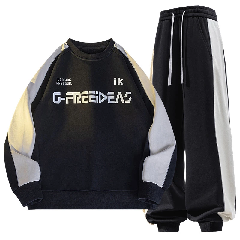 春季新品休闲朝男舒适亲肤防风男士卫衣卫裤时尚青少年套装潮流