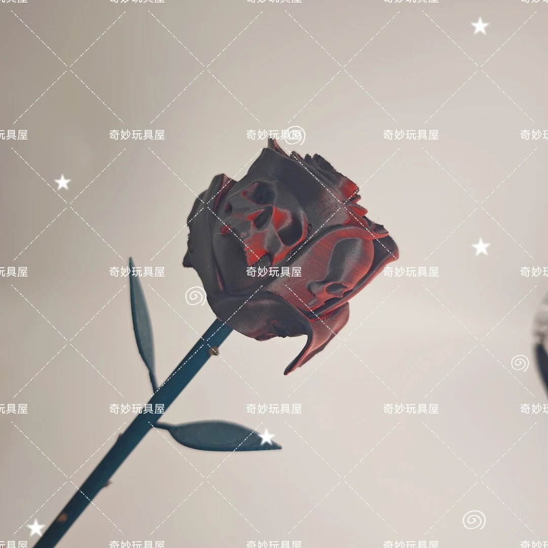 骷髅玫瑰花-玫瑰花