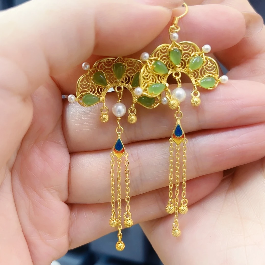 和田玉银S925镀金镶嵌颈饰