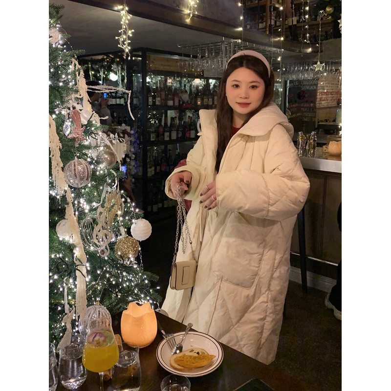 【ALINDM年中大清仓】宽松外套加厚200斤韩系长款羽绒服女AS24256