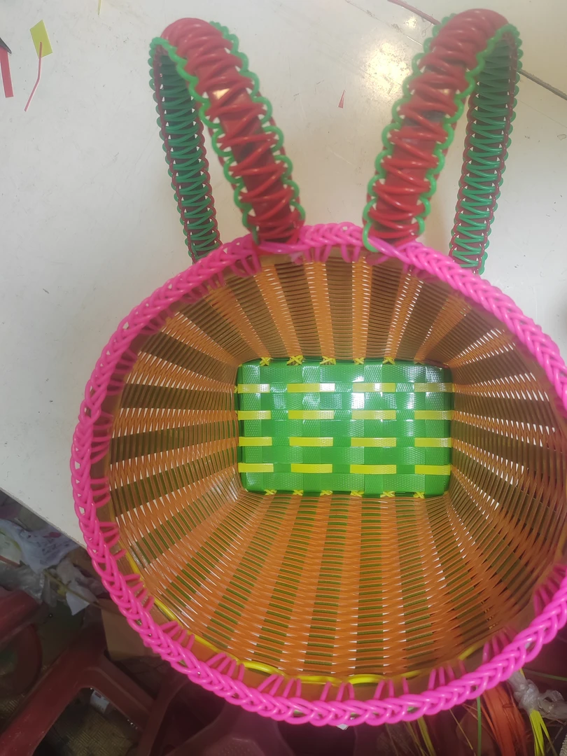 手工藤条塑钢带儿童小背篓家用纯手工家用藤编