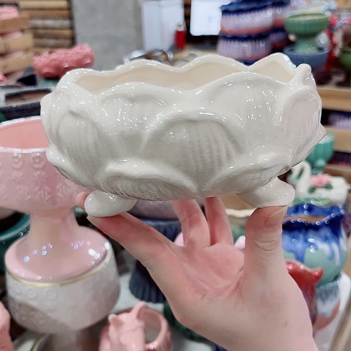 有孔.凑单10元陶瓷花盆发货！