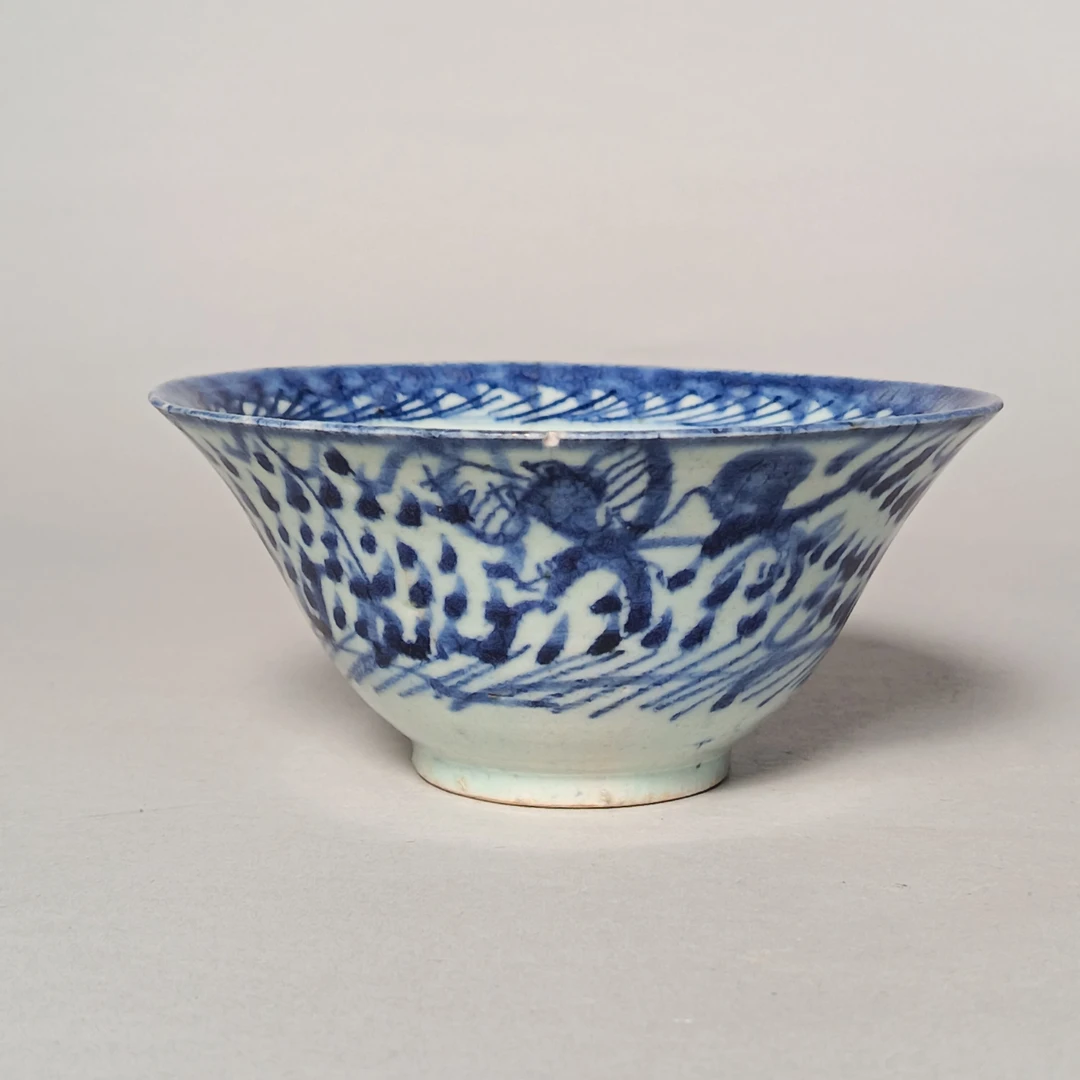 【010022022】清中期 青花花卉碗