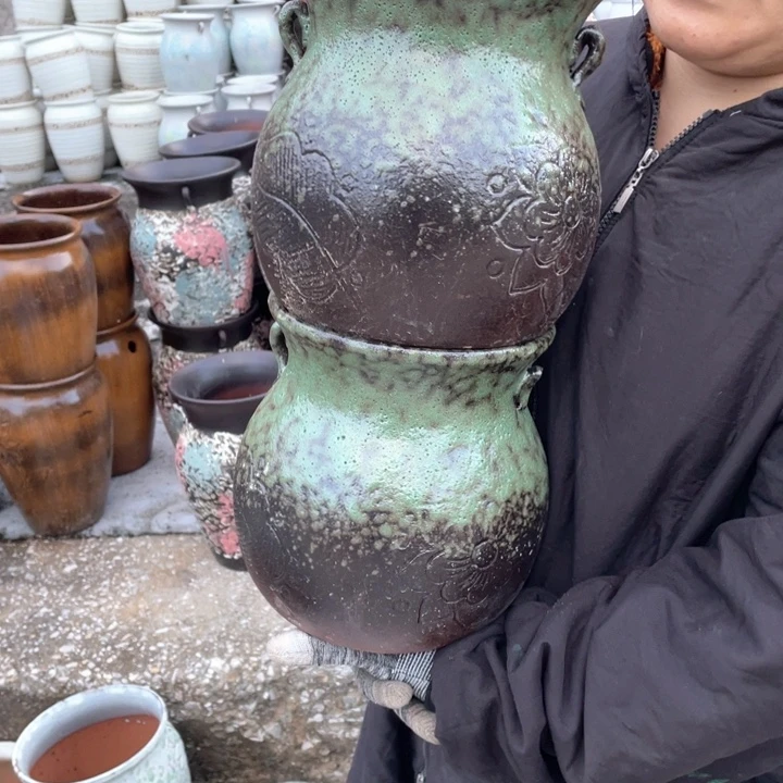 花盆紫砂口17高21瑕疵瑕疵