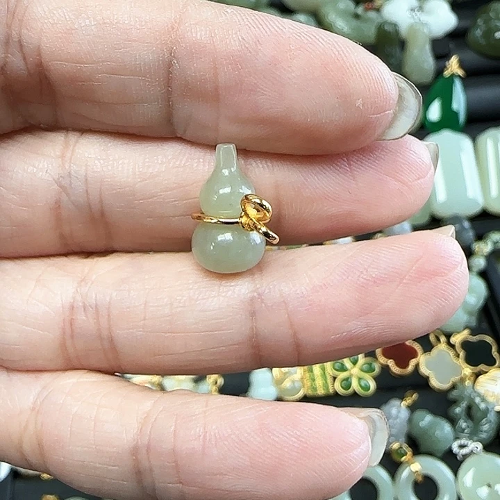 和田玉银S925镶嵌吊坠(不含链)