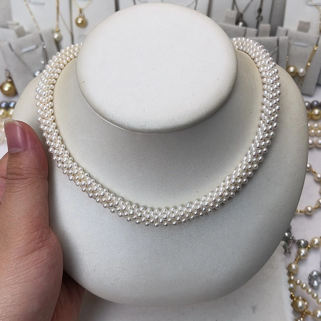 银S925镶嵌淡水珍珠颈饰