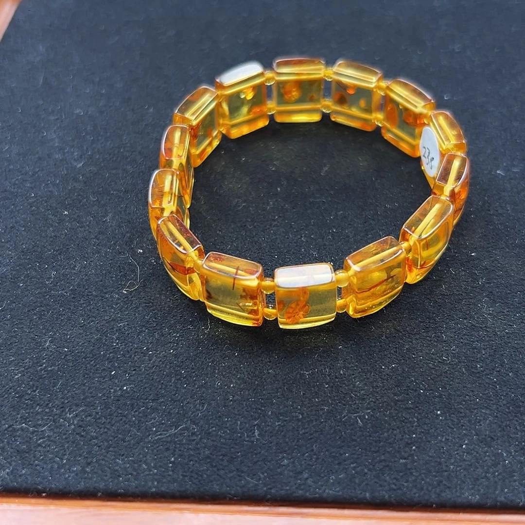 蜜蜡未镶嵌手链精品花珀手牌