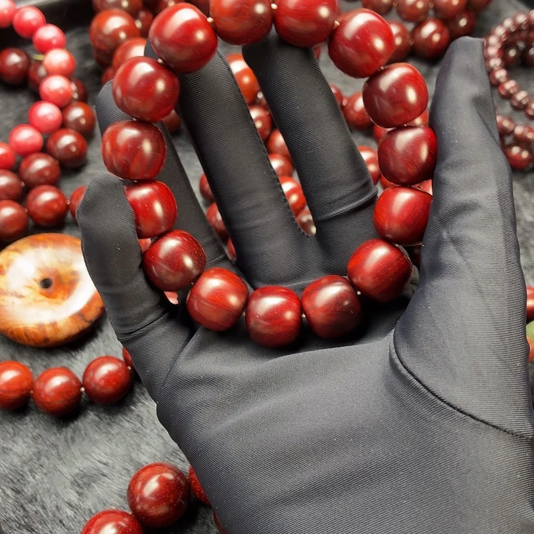 可***能小叶紫檀手串/手链原汁原味顶泥金星