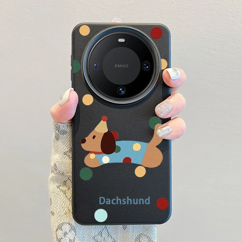 波点小狗适用华为Mate70Pro手机壳创意mate60高级感P70防摔保护套