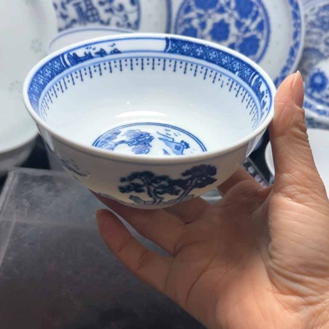 青花的5寸梧桐饭碗