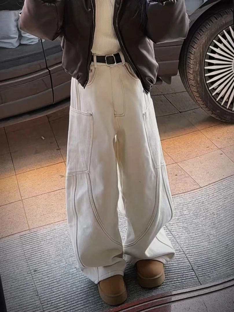 【影宝专属】女童冬季牛仔裤中大童洋气街舞弯刀裤女孩阔腿香蕉裤