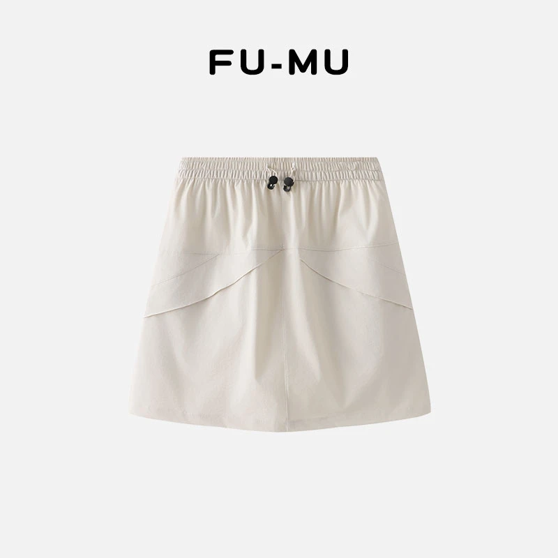 【思思姐】工装A字裙韩版运动半身裙潮流短裙X型拼接阔腿高腰透气