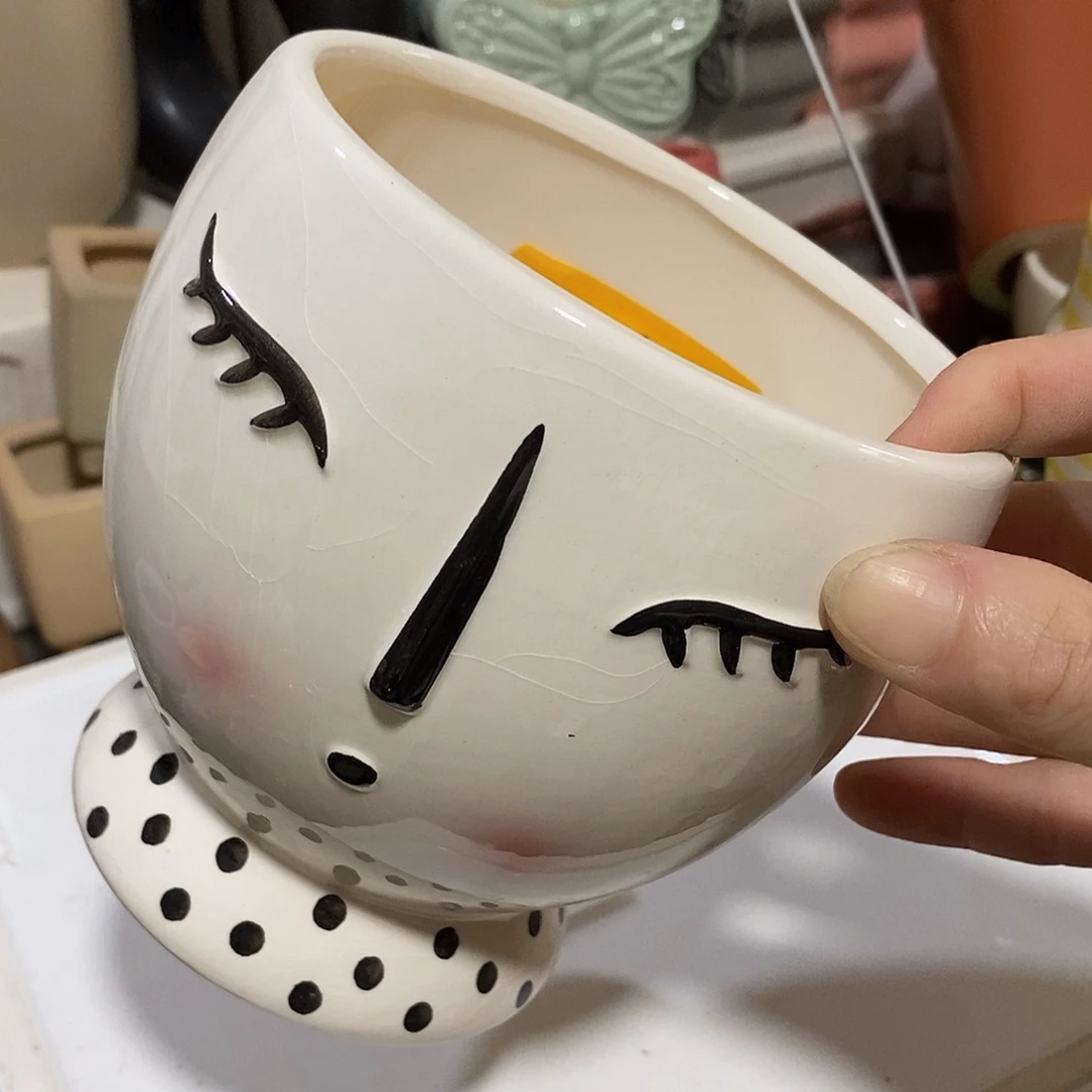 杯子陶盆有孔 瑕疵介意勿拍