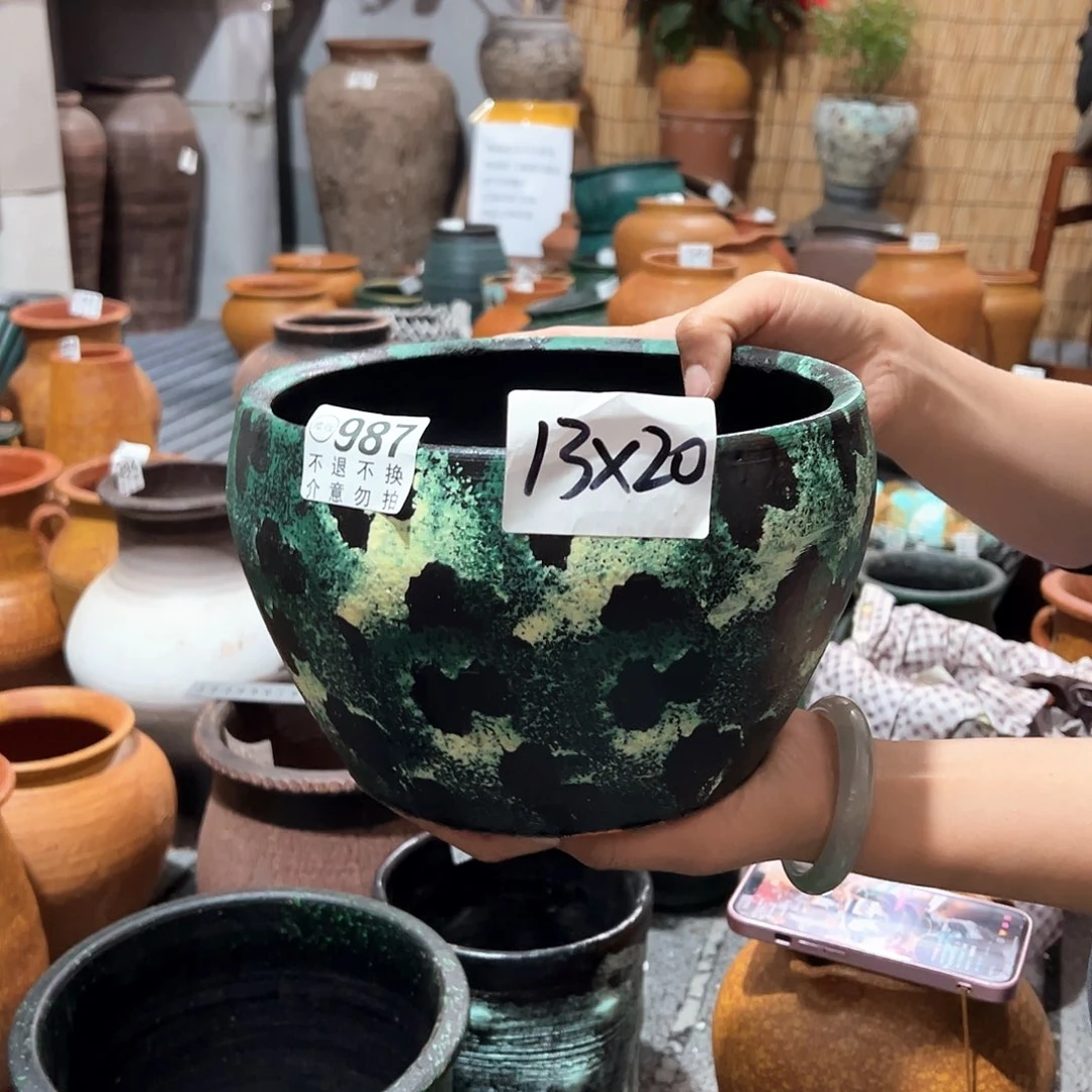 瑕疵彩绘大口有孔987