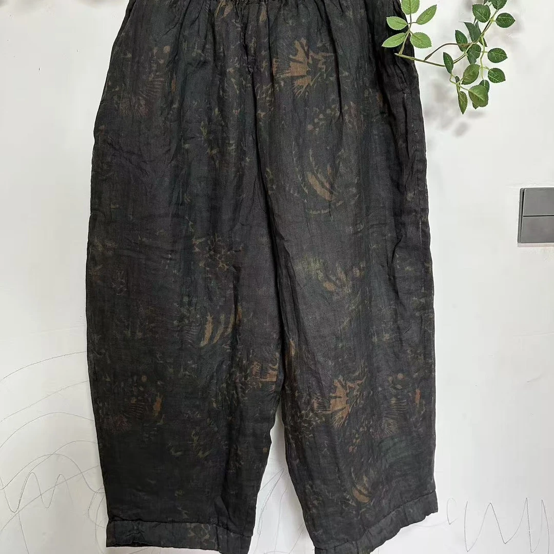 苎麻双层加厚棉裤