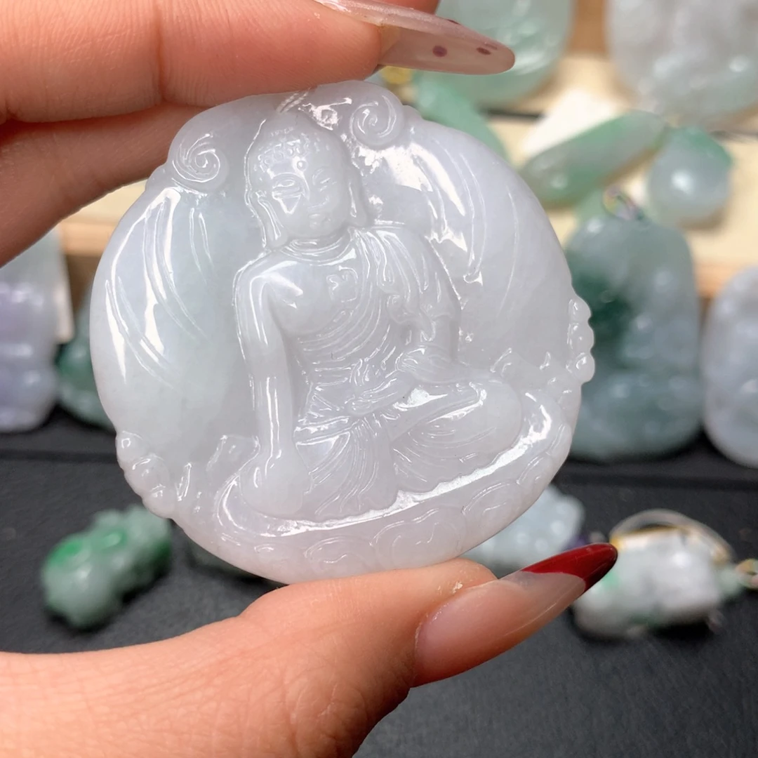 翡翠颈饰未镶嵌阿弥陀佛吊坠