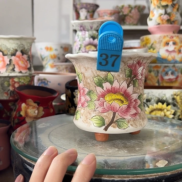 景德镇幸运花盆手绘盆