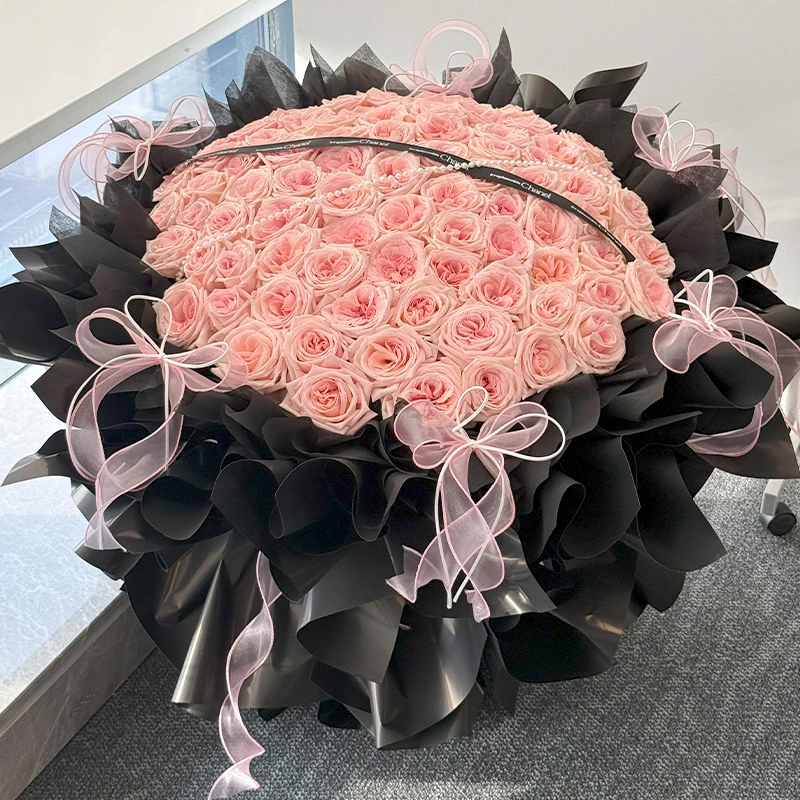 【谁不心动】粉色荔枝玫瑰鲜花束节日生日惊喜礼物仪式感花束送女友送闺蜜送朋友全国同城配送附近花店送花上门