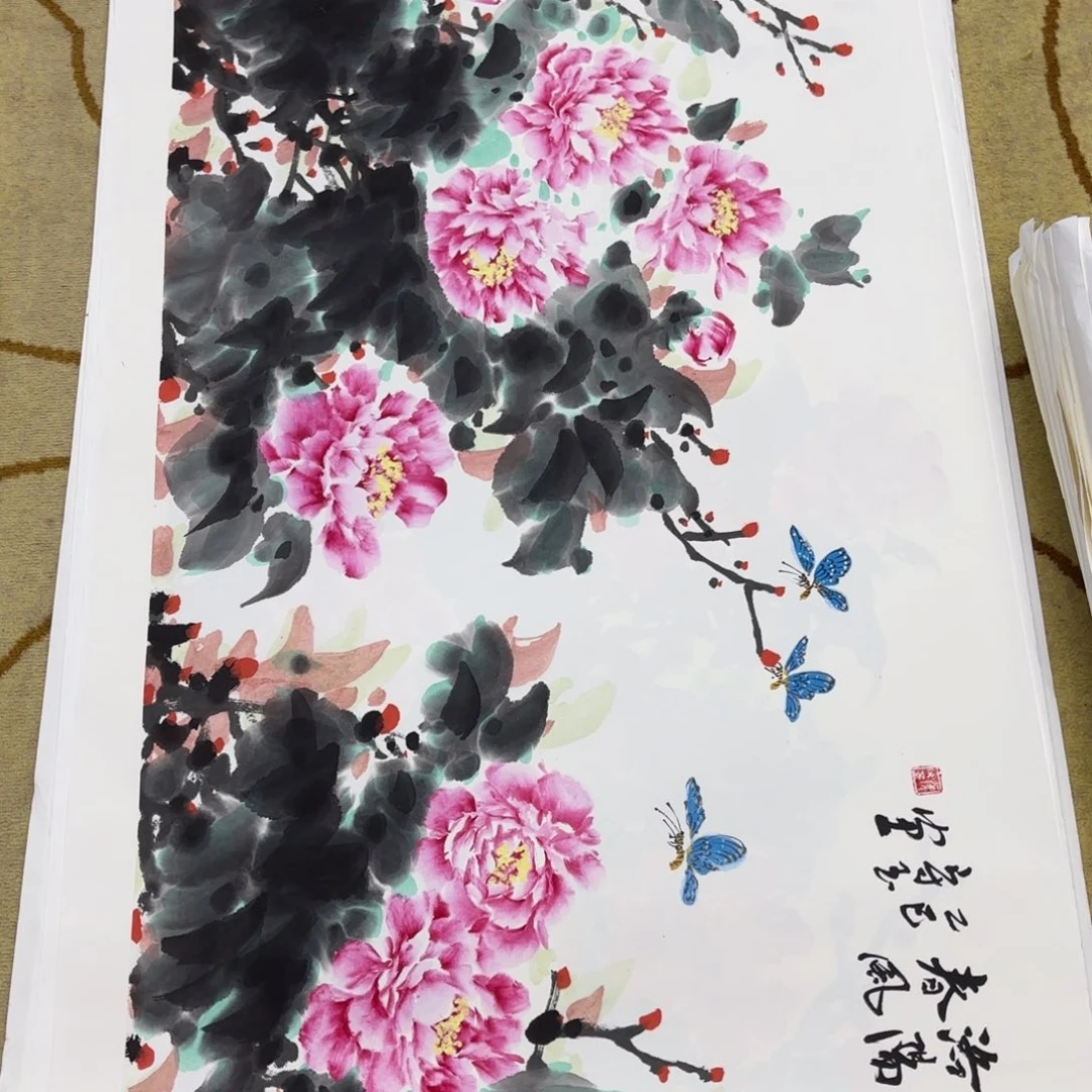 老***壶国画张守玉四尺童