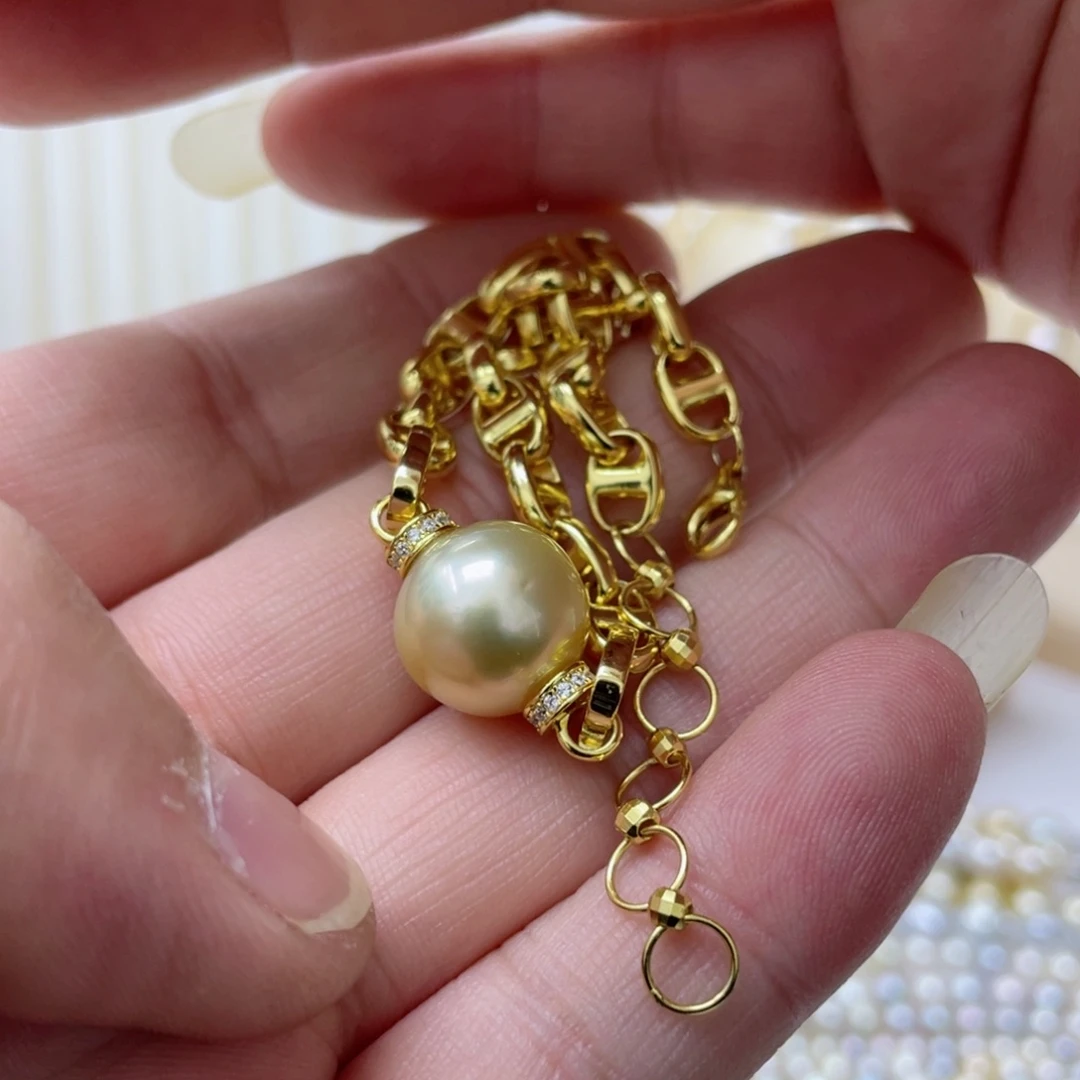 海水珍珠手链银S925镶嵌笑**咪