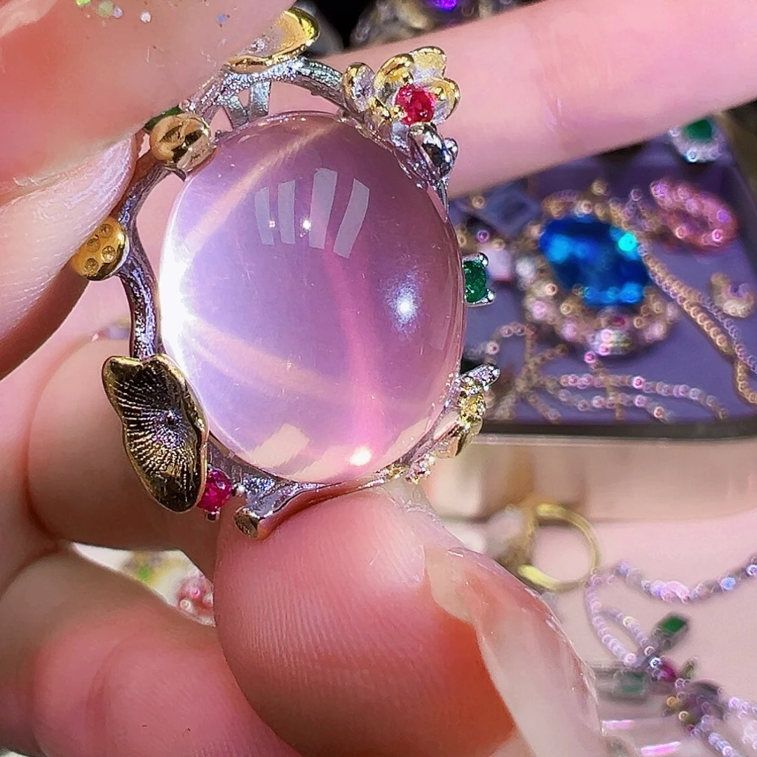 芙蓉石珠宝半成品银S925镶嵌