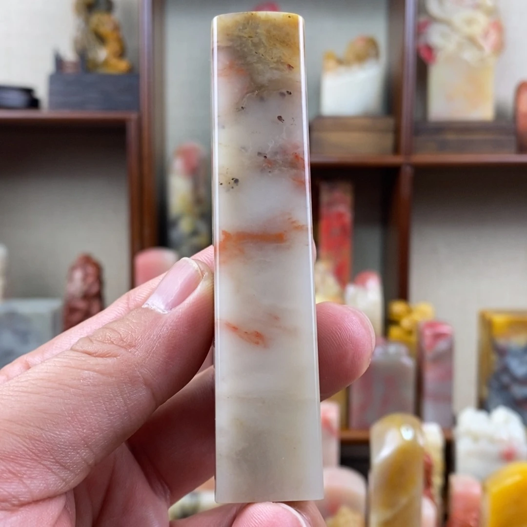 巴林石印石巴林鸡血石精品素章