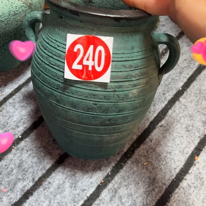 绿色双耳高21口14带孔