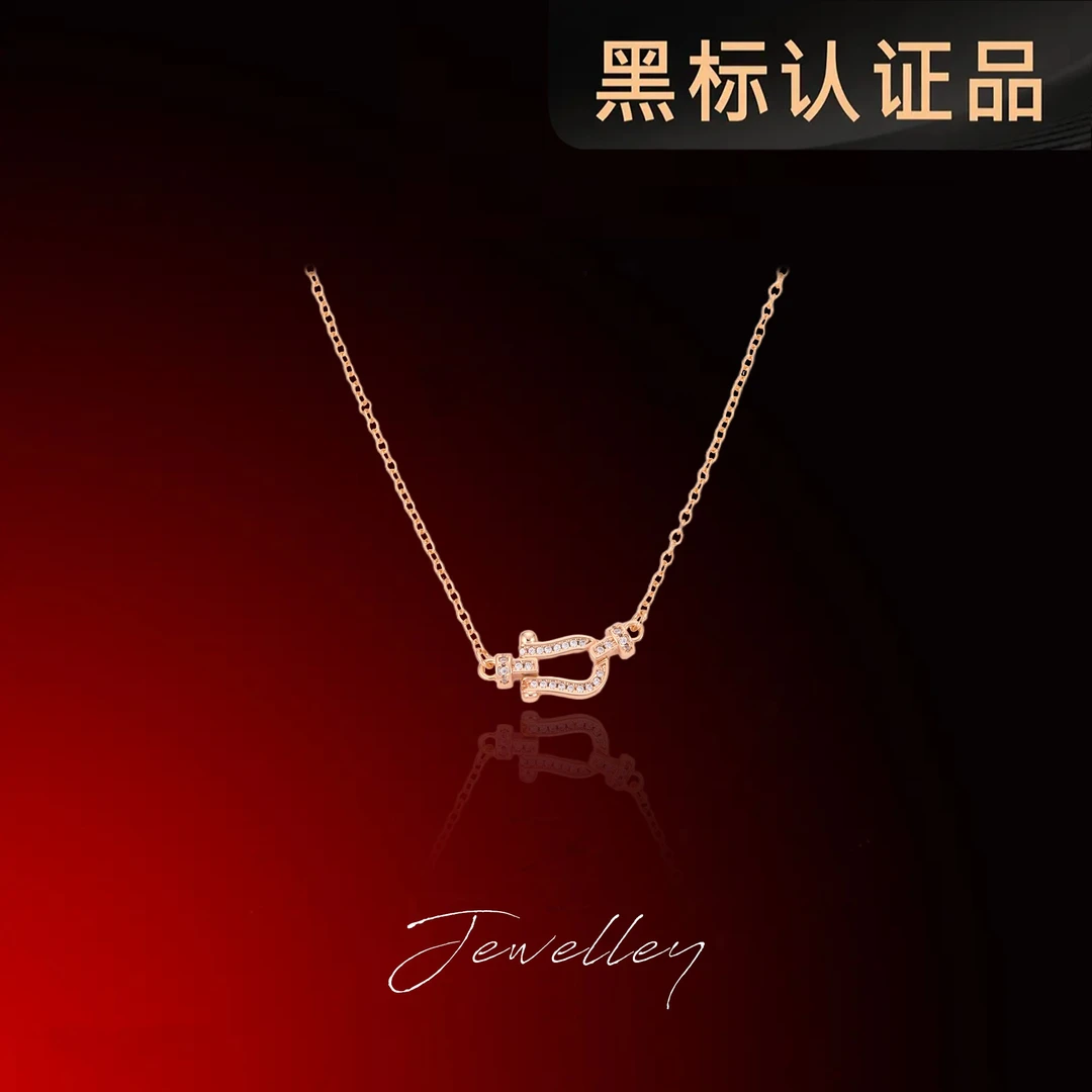 OuQ镀k金精致气质高级感经典马蹄项链首饰女款YX160274